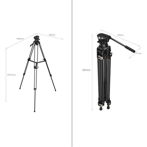 SmallRig AD-01 V2 Heavy-Duty Tripod with Fluid Head - Image 3